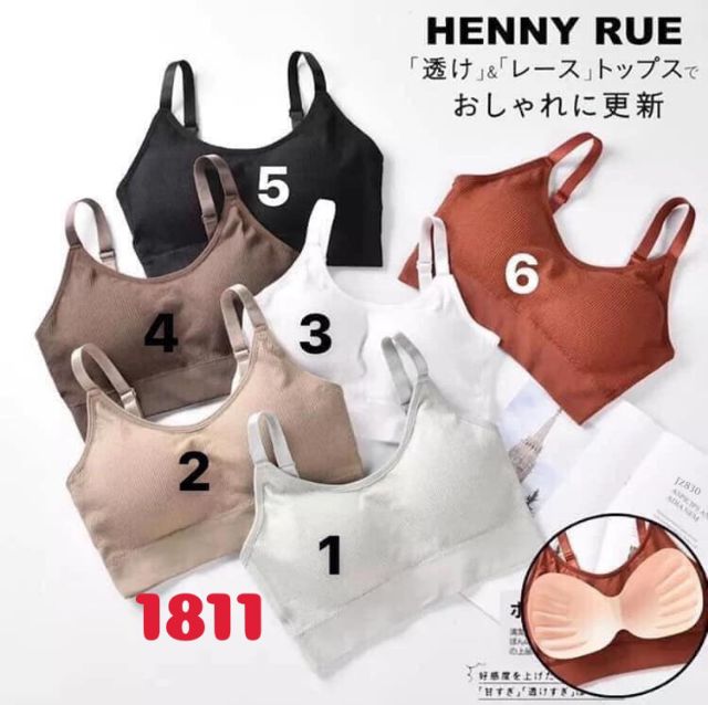 Áo bra gân tăm 2 dây ôm ngực - bra tập gym, yoga, thể thao có đệm ngực 1811