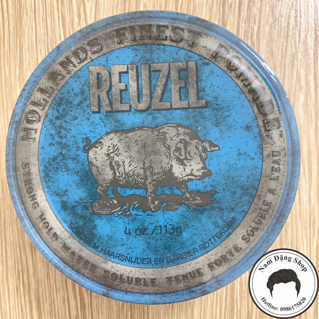 Pomade vuốt tóc Reuzel Blue 113g + Tặng Lược Chải Pomade Chuyên Dụng Afro Pick