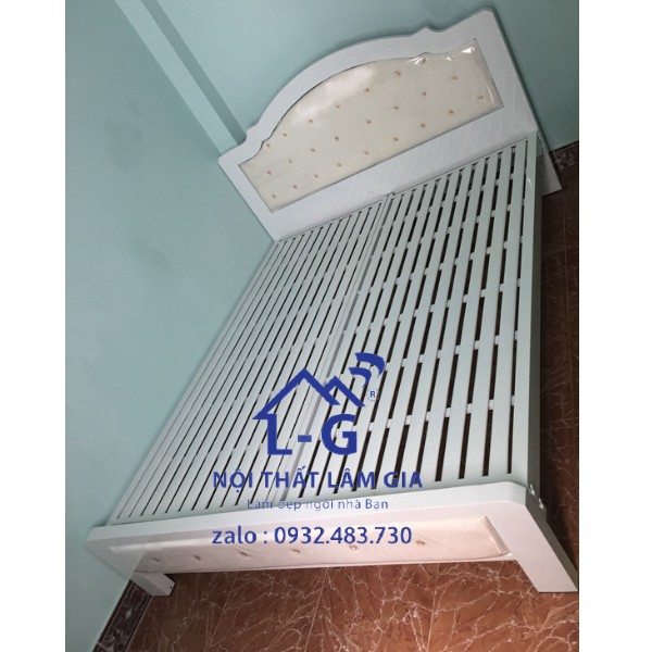 Giường sắt đẹp hộp sắt 5x10 cao cấp giá rẻ nhất HCM 1m6x2m (NTLG5-103)