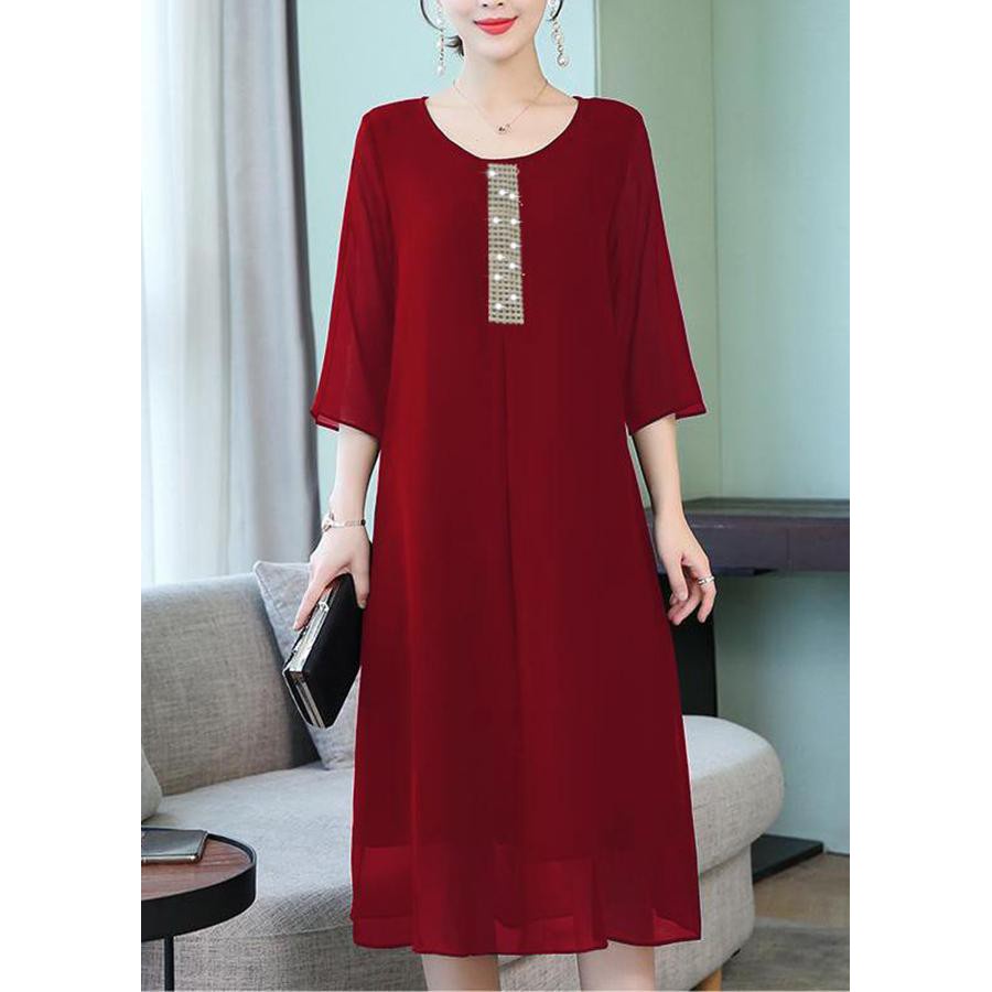 ❣️ ĐẦM TRUNG NIÊN ❣️ DÁNG SUÔNG GIẤU BỤNG CHO MẸ U50 U60, ĐẦM TRUNG NIÊN IN HOA SANG TRỌNG TRẺ TRUNG