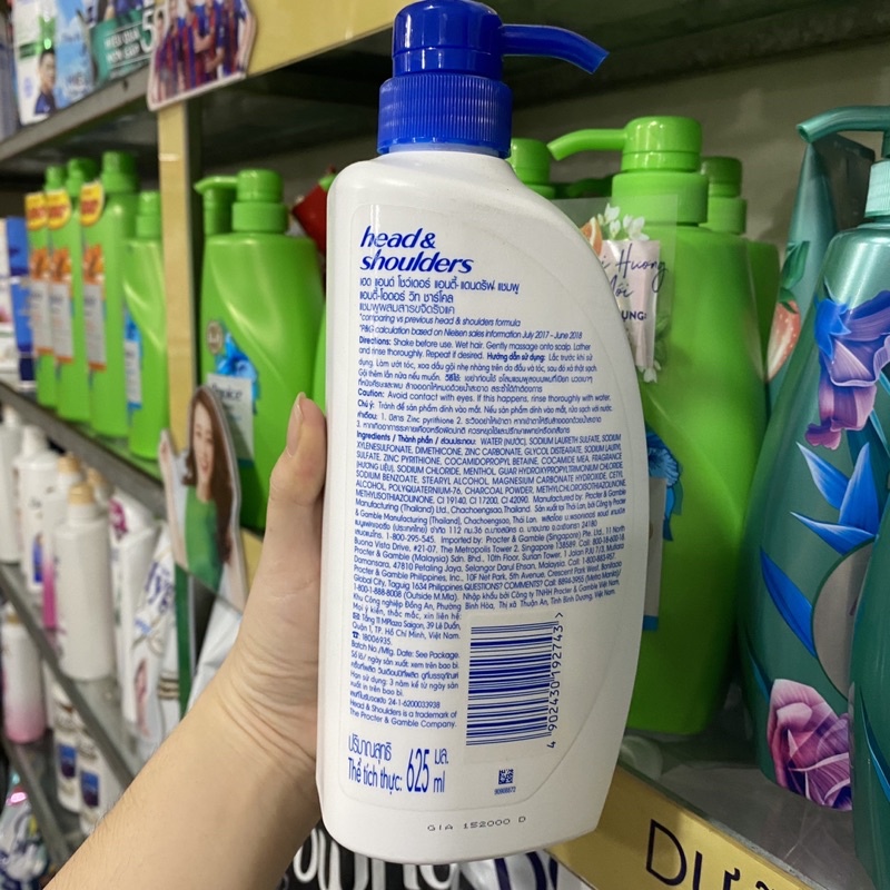 Dầu gội sạch gàu Head &amp; Shoulders than sạch sâu và khử mùi 625ml