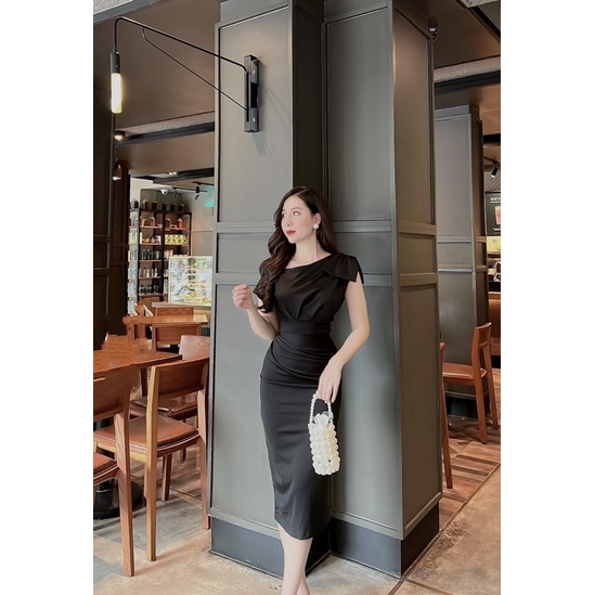 Váy body nữ dáng dài ngắn tay siêu tôn dáng a29,Váy đầm dự tiệc sang trọng công sở thiết kế tay ngắn