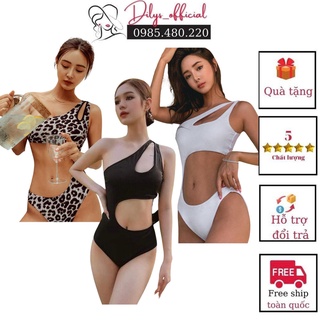 Đồ bơi nữ 1 mảnh sexy DILYS BK10, Bikini nữ phong cách hàn quốc lệch vai khoét eo thiết kế trẻ trung, hiện đại