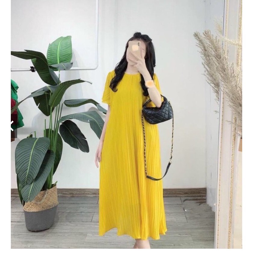 Váy bầu xếp ly dáng suông