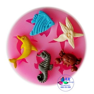 KHUÔN SILICONE 5 SINH VẬT BIỂN