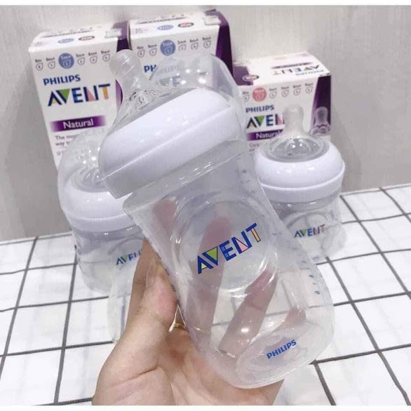 Bình sữa chống đầy hơi Avent Natural 125ml/ 260ml (kèm hộp đơn)
