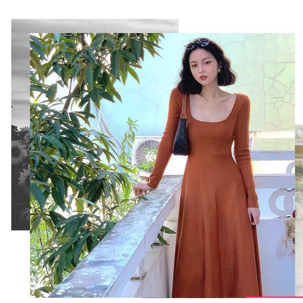 Đầm thun suông tay dài