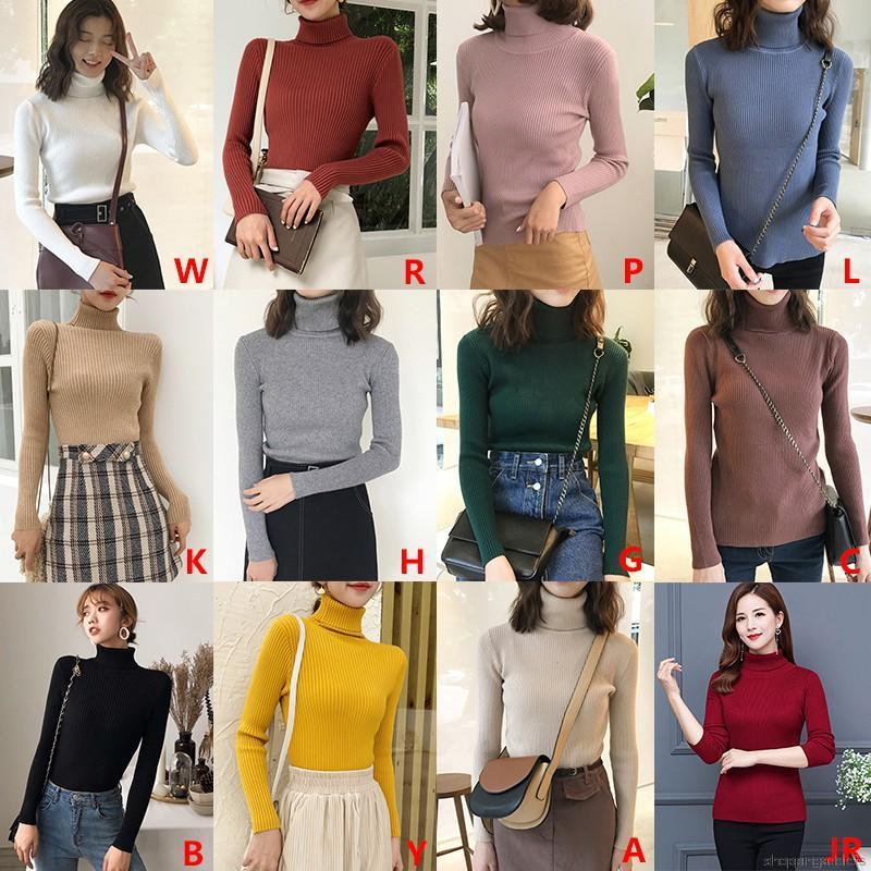 Áo len dài tay cổ lọ thiết kế thời trang dành cho nữ