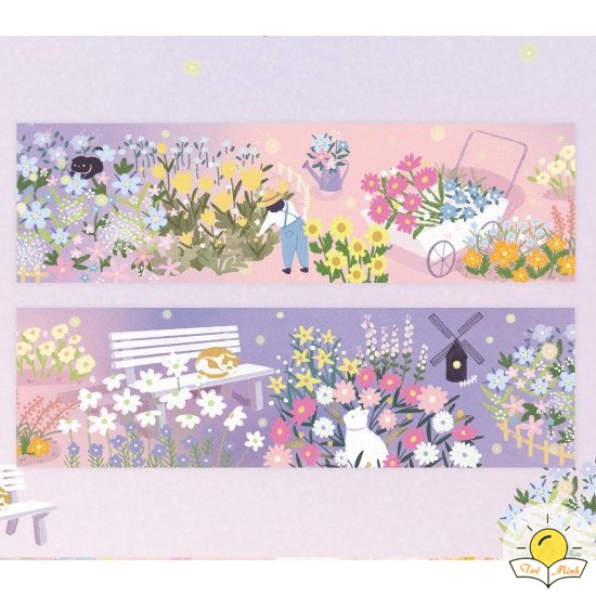 Cuộn Washi Tape băng dính rộng 5cm họa tiết Anime VPPTUEMINH, cuộn Sticker dễ thương