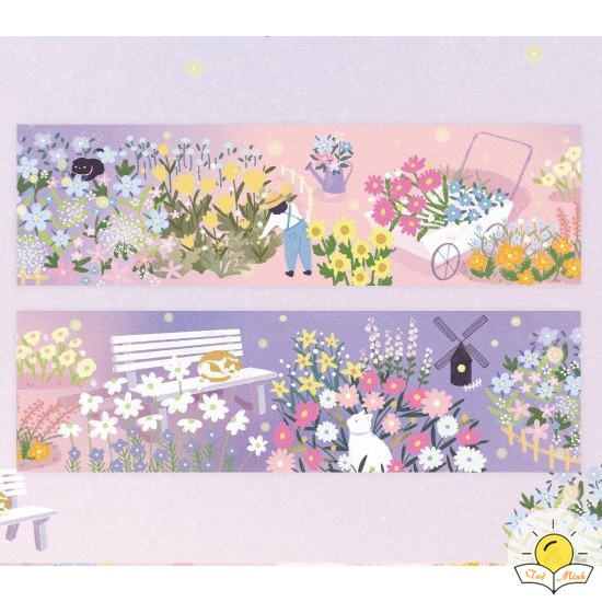 Cuộn Washi Tape băng dính rộng 5cm họa tiết Anime, cuộn Sticker dễ thương