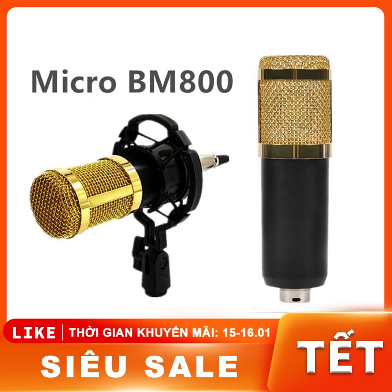 Micro thu âm chuyên nghiệp - (Micro live stream,karaoke online cực hay) Mạng karaoke tụ micro thu âm karaoke [HTBM800]