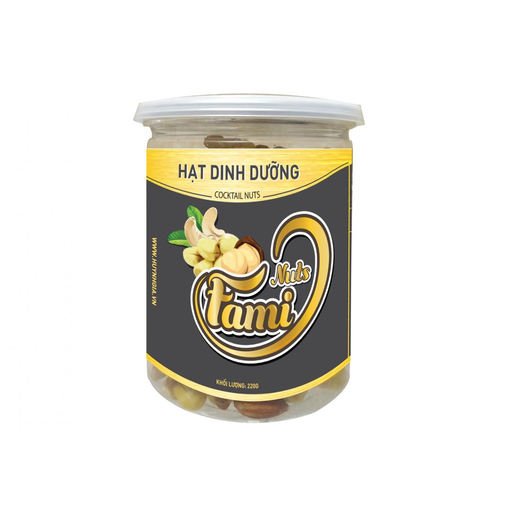 Hạt Dinh Dưỡng Mix 220g Hạnh Nhân, Óc Chó, Hạt Sen, Hạt Điều, Macca Hũ 220g FAMINUTS