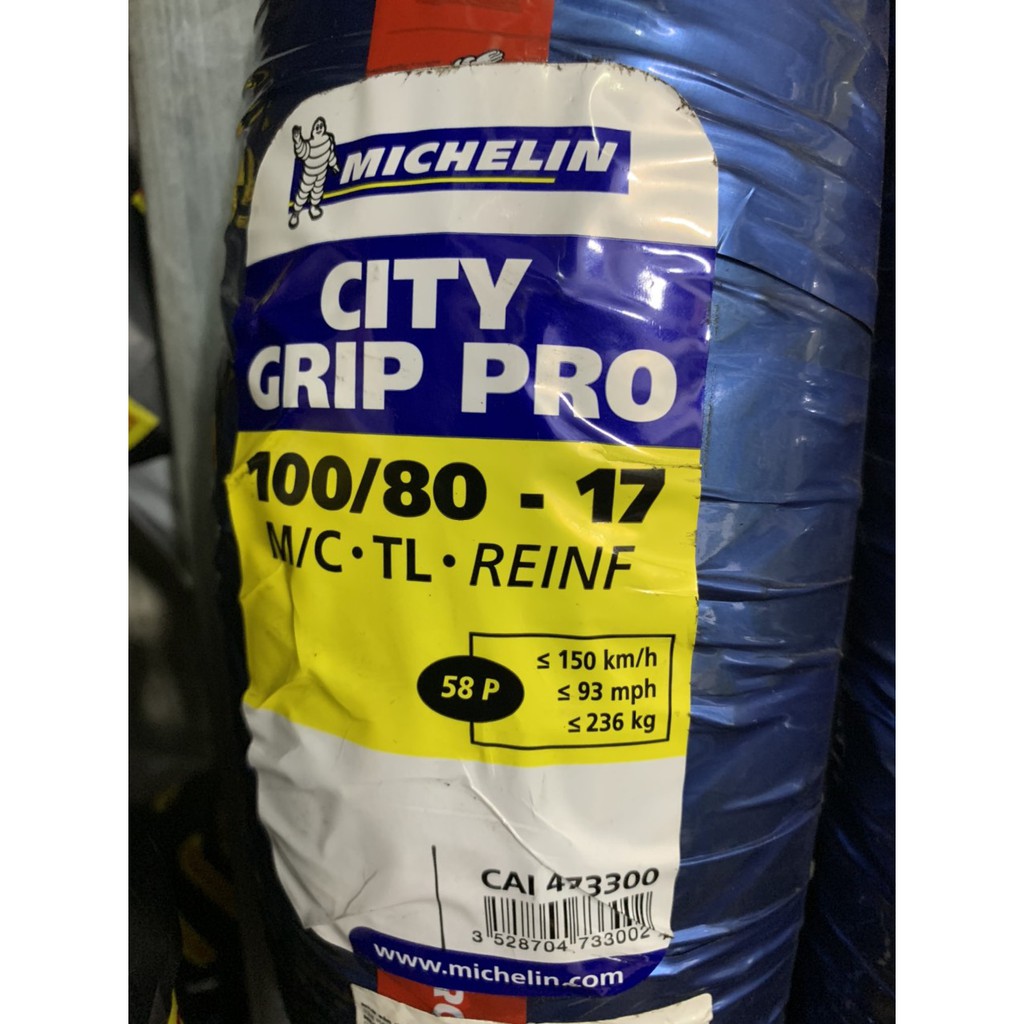 Vỏ xe 80/90-17 Michelin City gai city grip pro và các size khác của Michelin City grip pro