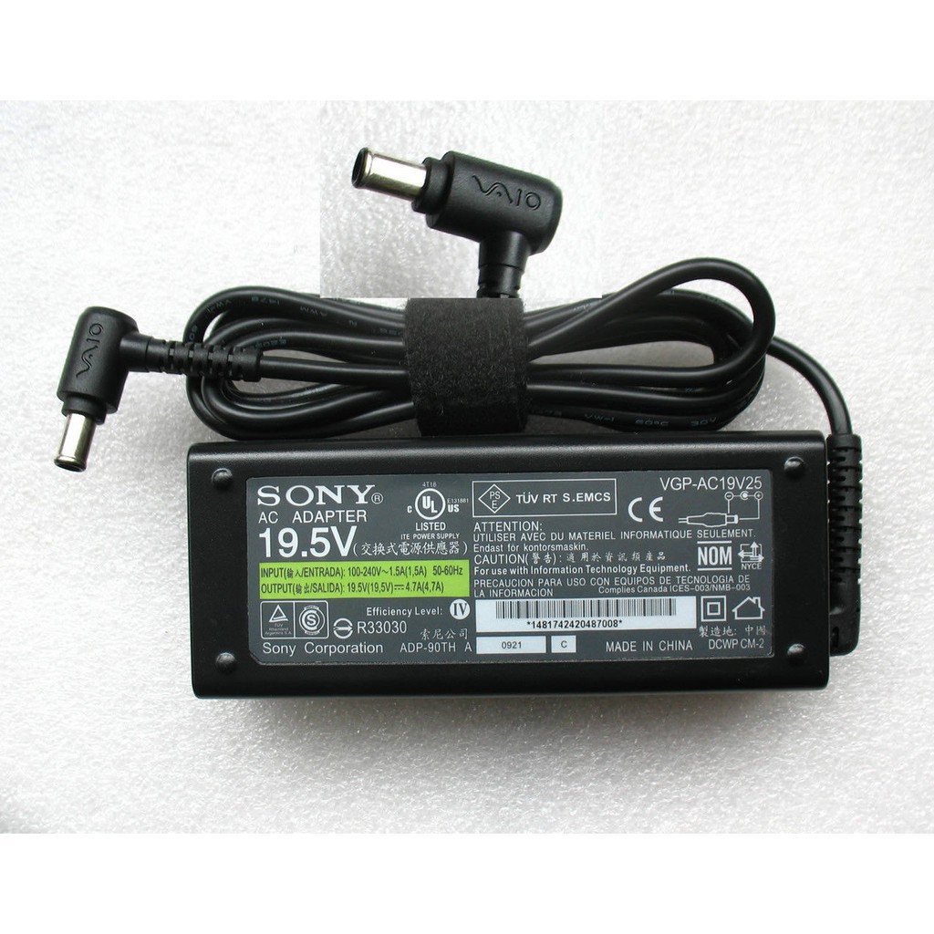 Sạc laptop Sony 19.5V – 4.7A Hàng Zin(Tặng kèm dây nguồn)
