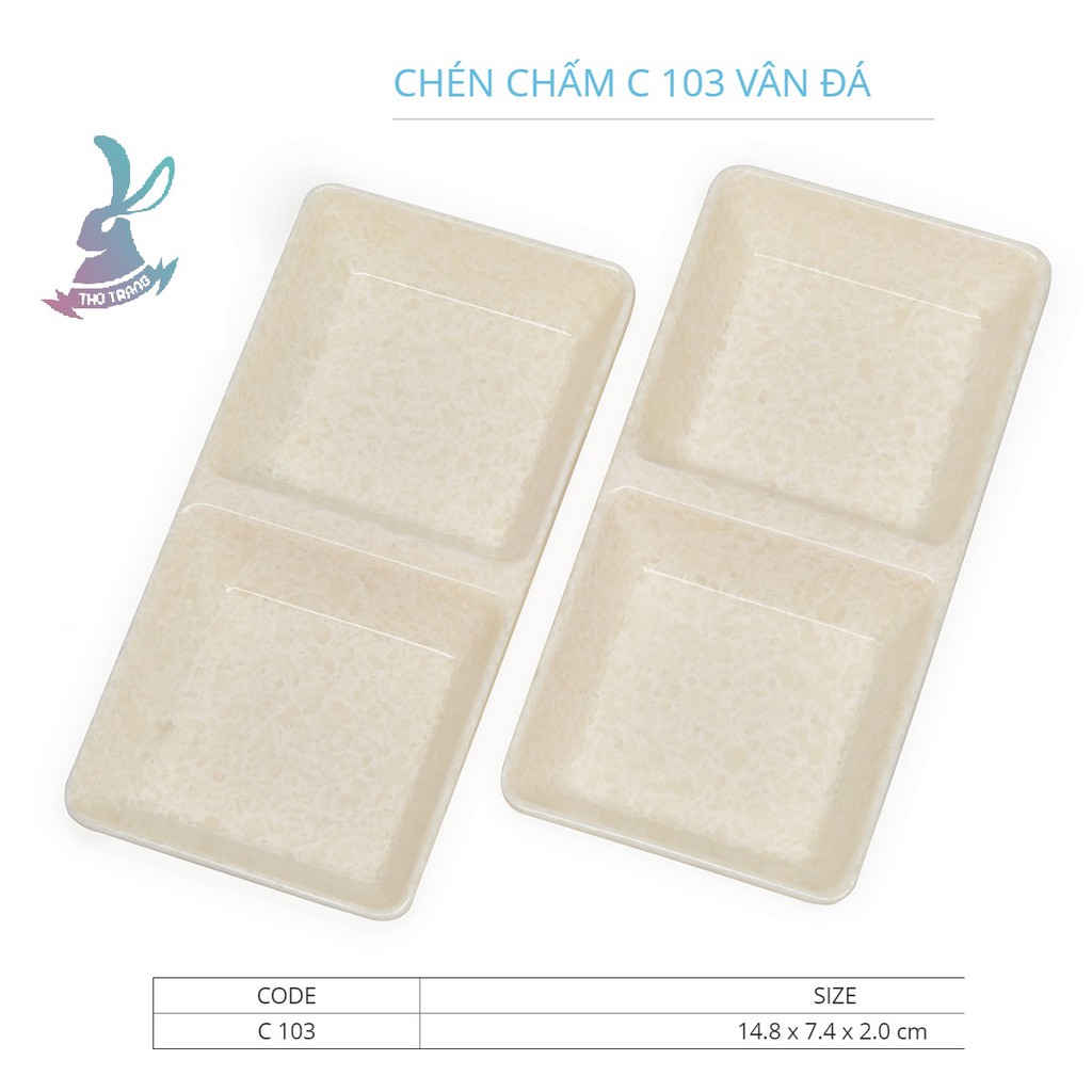 Tổng hợp chén chấm màu vân đá trắng nhựa melamine Fatacao