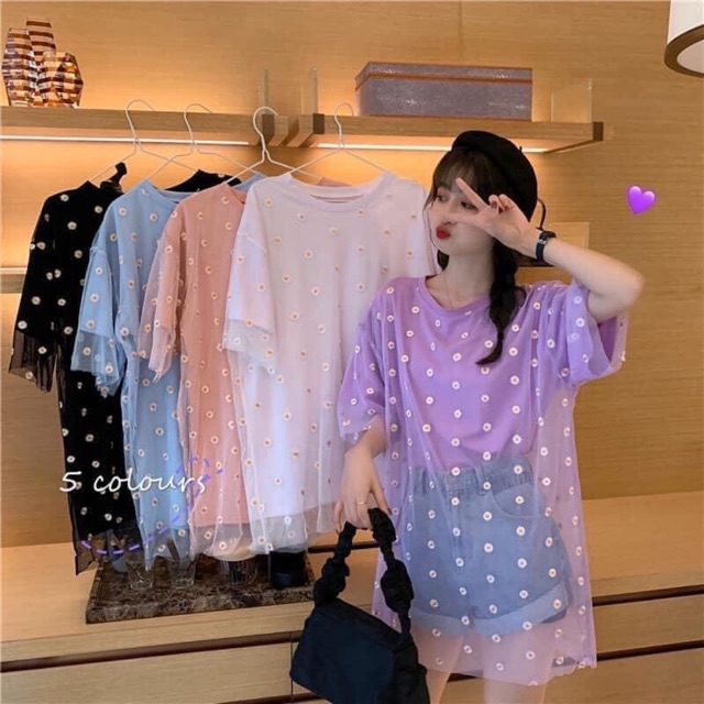 Áo choàng lưới hoa cúc siêu hit