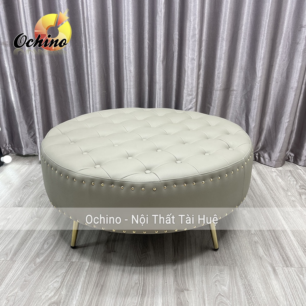 Đôn Tròn Cách Điệu Chân Vàng Cao Cấp Cao 45 Đk 80 ( Đủ Màu)