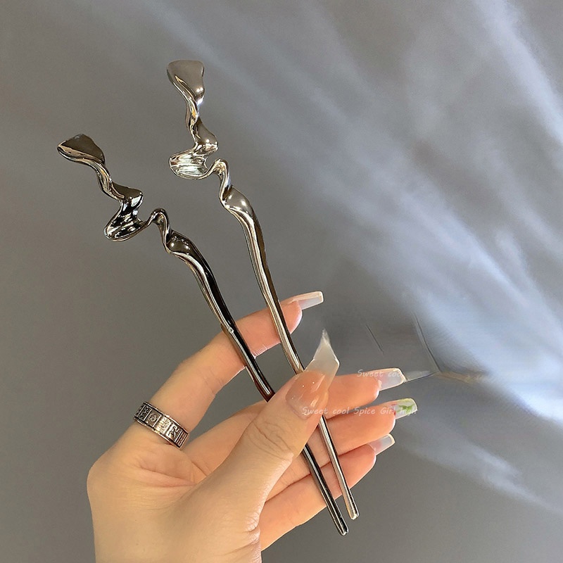 Kẹp Tóc Kim Loại Thiết Kế Đơn Giản Phong Cách Trung Hoa