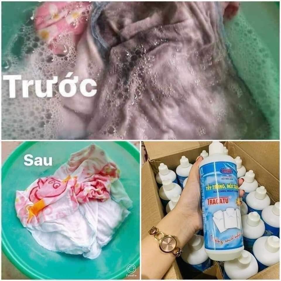 TẨY MỐC QUẦN ÁO TRACATU HÀNG VIỆT NAM,THUỐC TẨY TRẮNG QUẦN ÁO 500ML