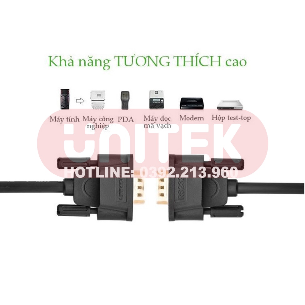Cáp Com Sang Com RS232 Hai Đầu Dương Dài 1.5M/2M Ugreen 20153/20154