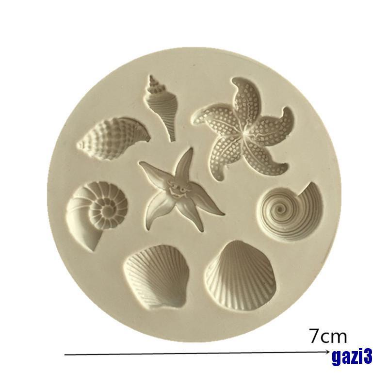 Khuôn Silicon Làm Bánh 3 Ngăn Hình Ốc Sên / Vỏ Sò / Sinh Vật Biển