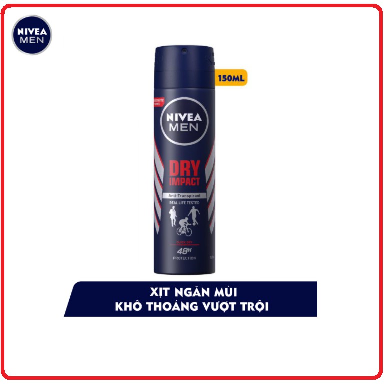 Xịt Ngăn Mùi NIVEA MEN Ngăn Khuẩn Gây Mùi Chai 150ml