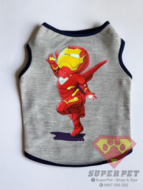 ÁO THÚ CƯNG IN HÌNH IRONMAN THẦN TIÊN TỈ TỈ SIÊU XINH GIÁ RẺ ĐỒNG GIÁ XXS - L