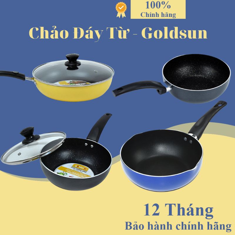 Chảo chống dính đáy từ Goldsun - Chảo chống dính đáy từ Liolux - Kích thước: 20, 22,24,26,28,30,32cm - Bảo hành 12 tháng
