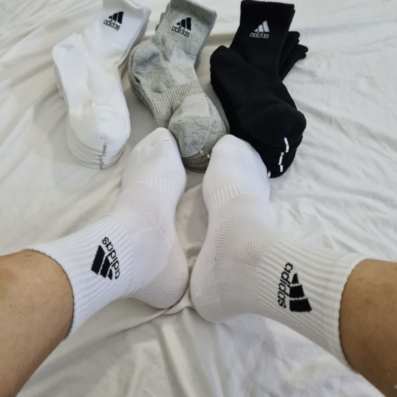 Tất thể thao Adidas cổ trung White/Black/Gray