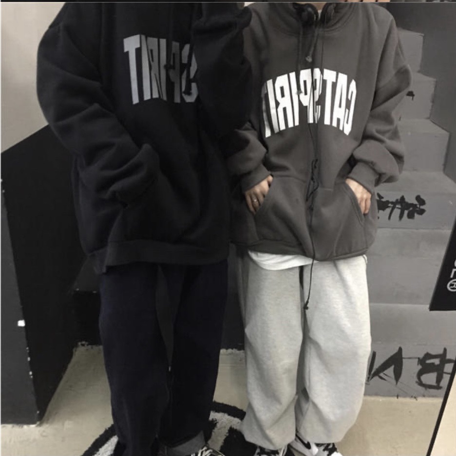 Sweater nam nữ HTSTORE Áo hoodie, áo nỉ bông cotton in chữ CASPIRIT forrm rộng unisex