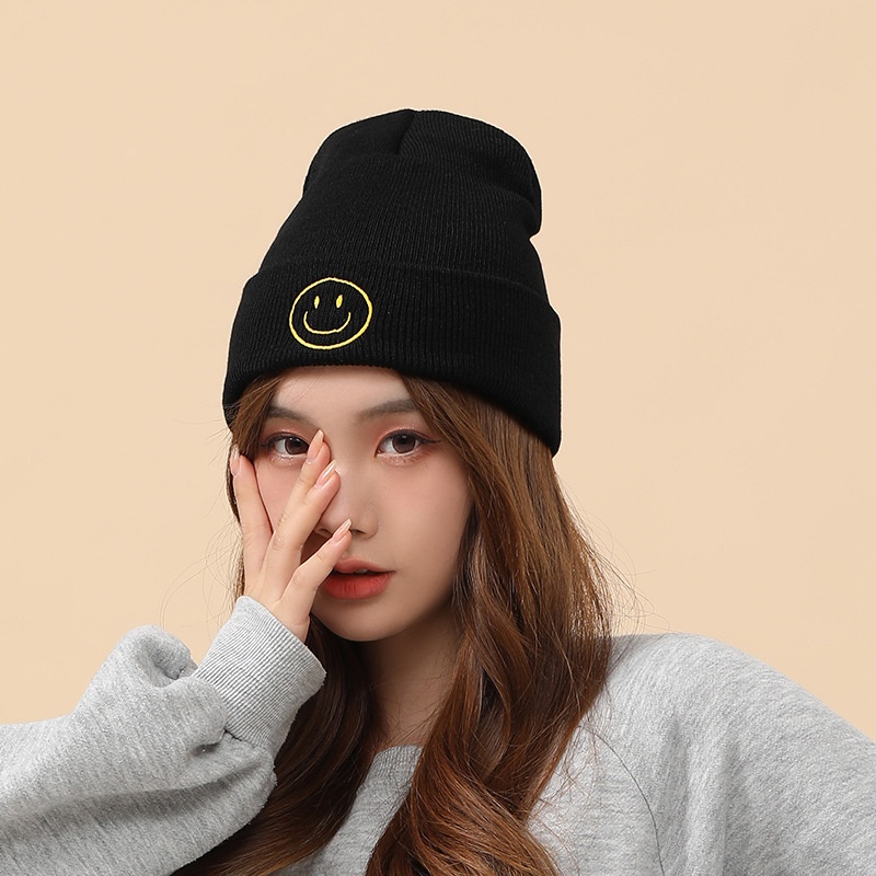 Mũ Nón Len Smile Mặt Cười nhiều màu ảnh thật - L10