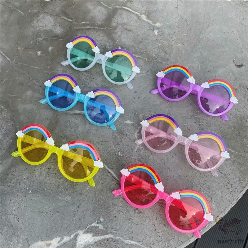 Kính mát trang trí cầu vồng phong cách Hàn Quốc xinh xắn đáng yêu cho bé