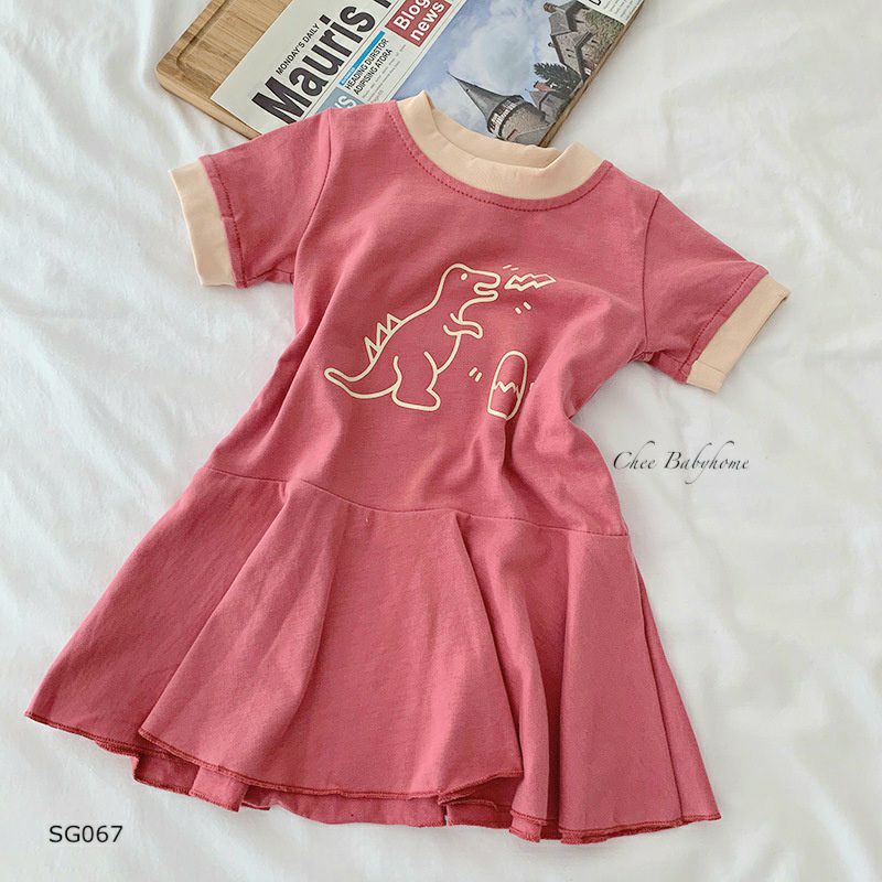 Váy bé gái chất Cotton mềm giãn / Đầm bé gái kiểu đuôi cá dễ thương