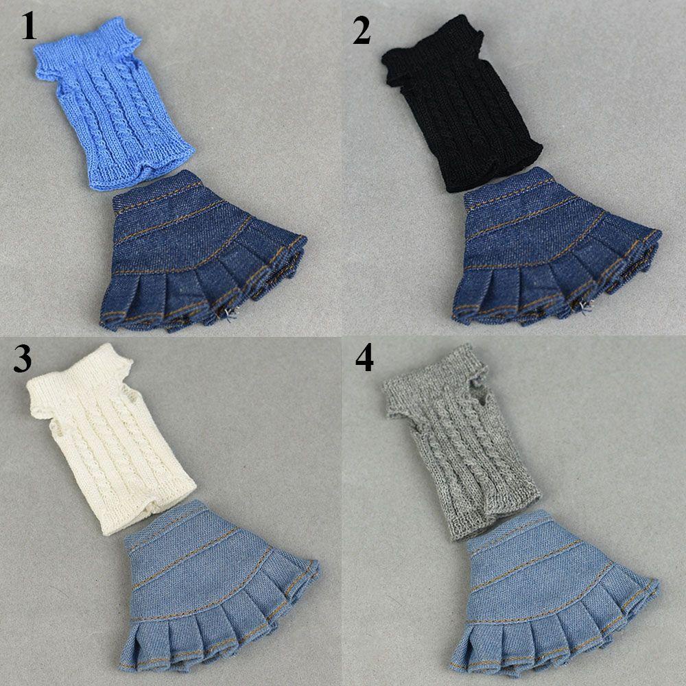 RAINBOW 1 Bộ Áo Len Dệt Kim Thủ Công Mini Nhiều Màu Dành Cho Búp Bê