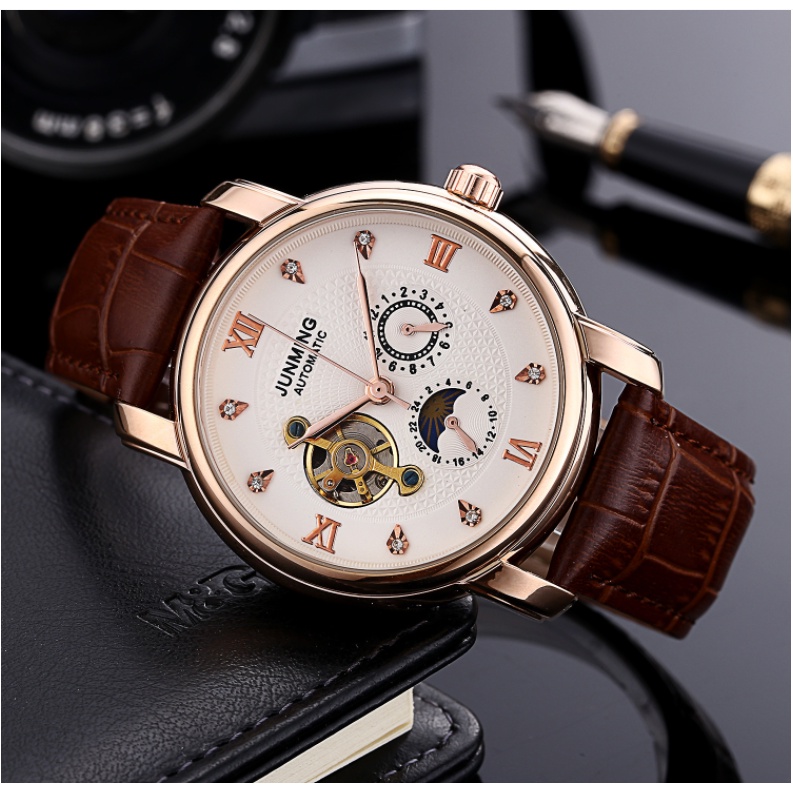 Đồng Hồ Cơ Nam Tự Động AUTOMATIC Chính Hãng JUNMING Cao Cấp Thời Trang Sang Trọng Đẹp Giá Rẻ-Bảo Hành 3 Năm