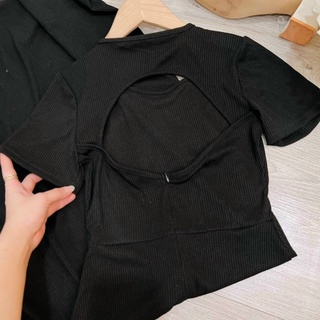 ĐẦM MIDI ĐEN CUTOUT LƯNG - KÈM VIDEO