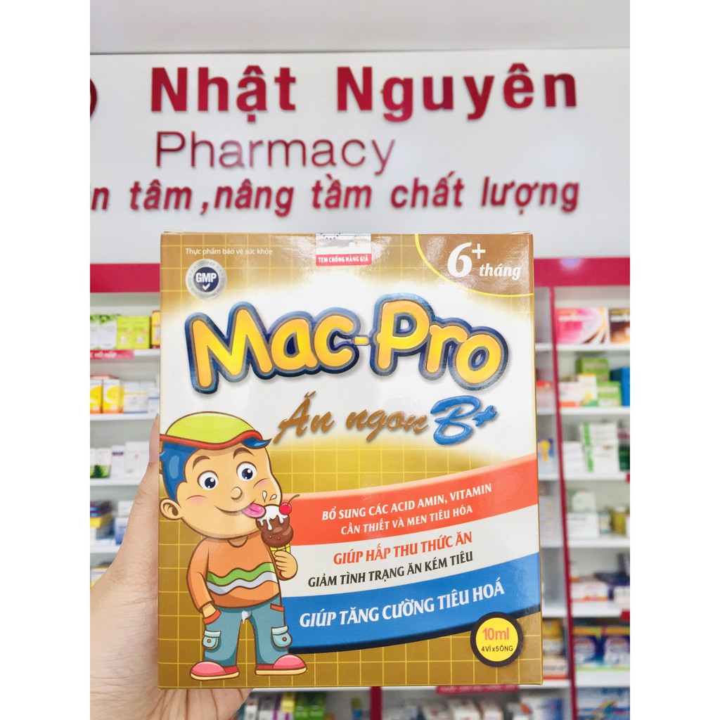 MAC PRO ĂN NGON B+ Bổ sung các vitamin, acid amin và men tiêu hóa giúp trẻ tăng cường tiêu hóa, hấp thu thức ăn, ăn ngon