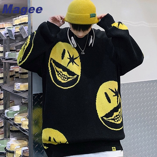 Áo Sweater Cổ Tròn Dáng Rộng Phong Cách hip hop Thời Trang