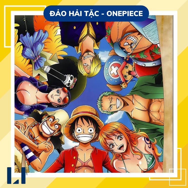 Tranh sơn dầu số hoá có khung LIM Art -Tranh tô màu theo số One Piece