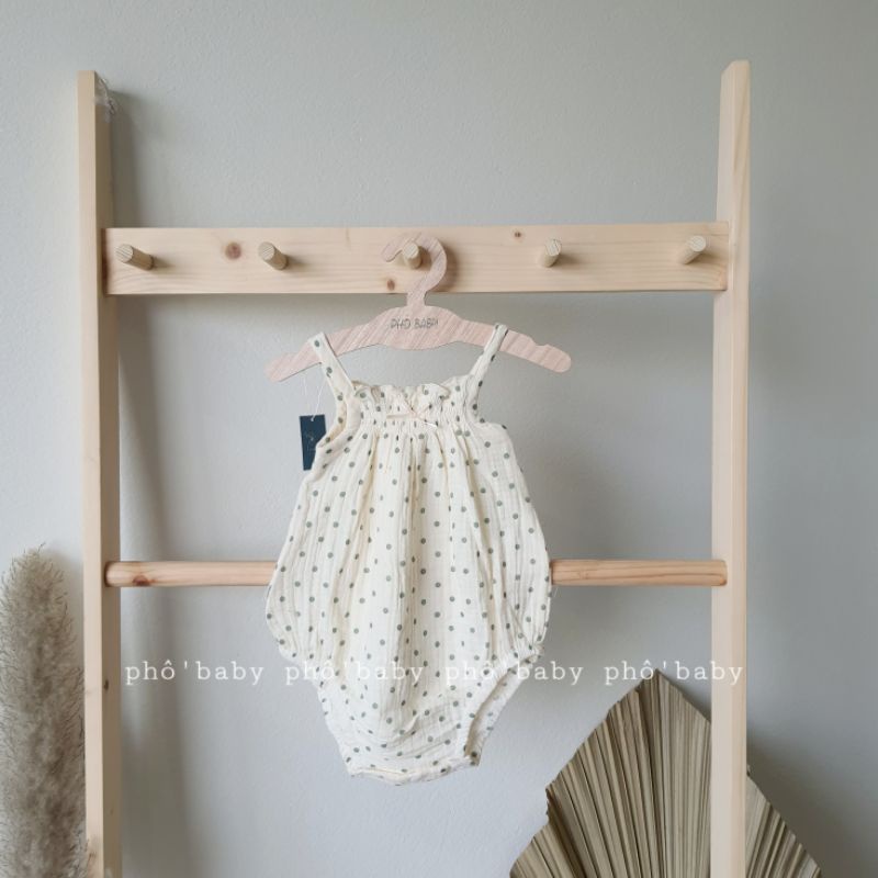 body chấm bi muslin cao cấp