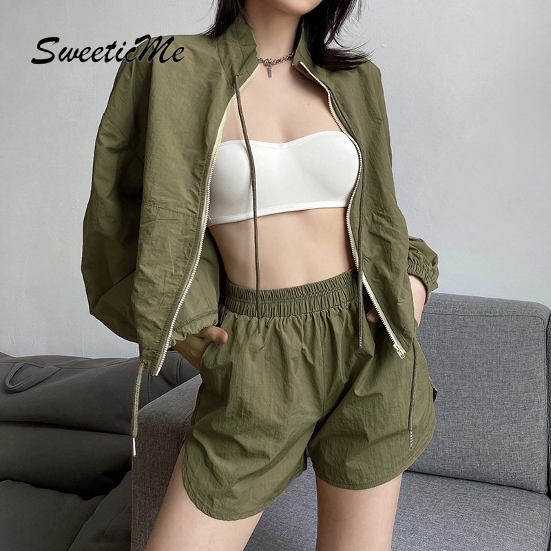 Áo Khoác Cardigan Tay Dài Cổ Tròn Màu Trơn Phối Khóa Kéo Thời Trang 2022 Cho Nữ