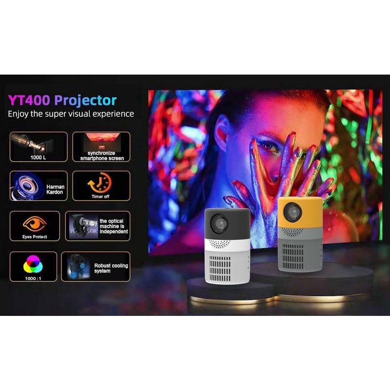 Máy Chiếu Mini Yt400 Có Đèn LED Cho Nam VS YG300 YG320 T300