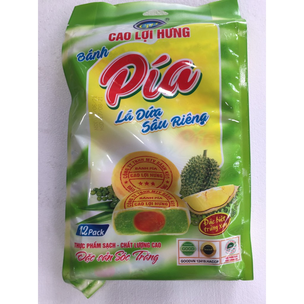 Bánh pía lá dứa sầu riêng (12 gói)