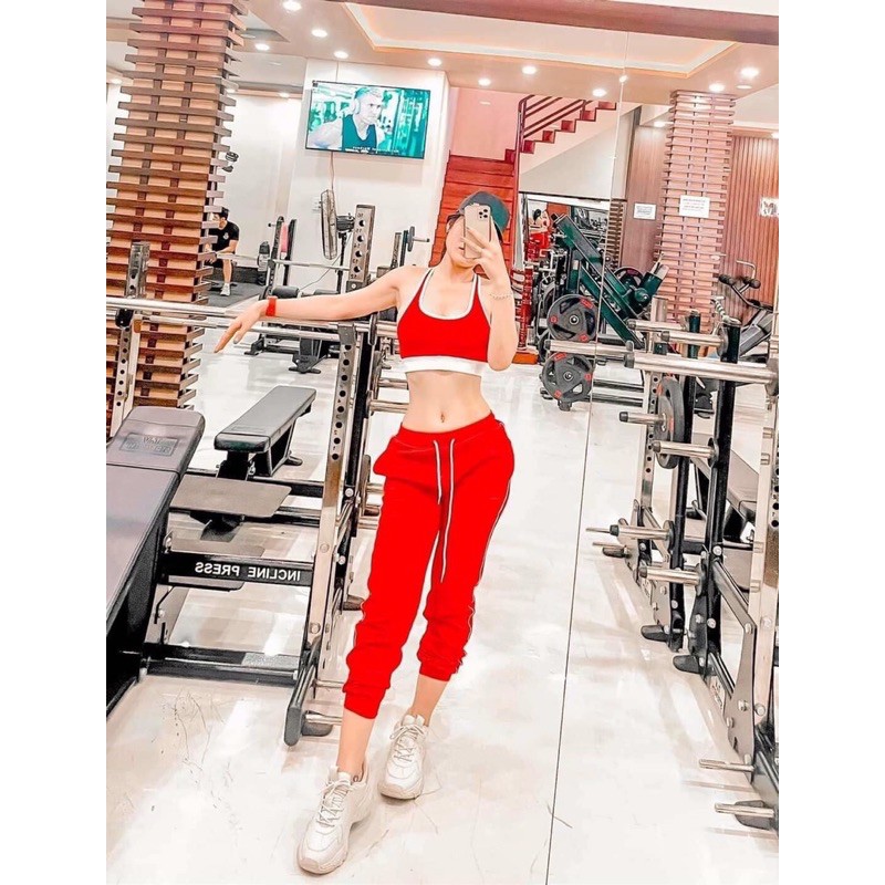 Set Dài Joger Tập Thể Thao Viền Trắng, Đen Siêu Hot, Chất Thun Mịn, Đẹp
