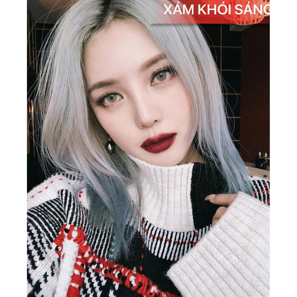 THUỐC NHUỘM TÓC MÀU XÁM KHÓI SÁNG (TRỌN BỘ)