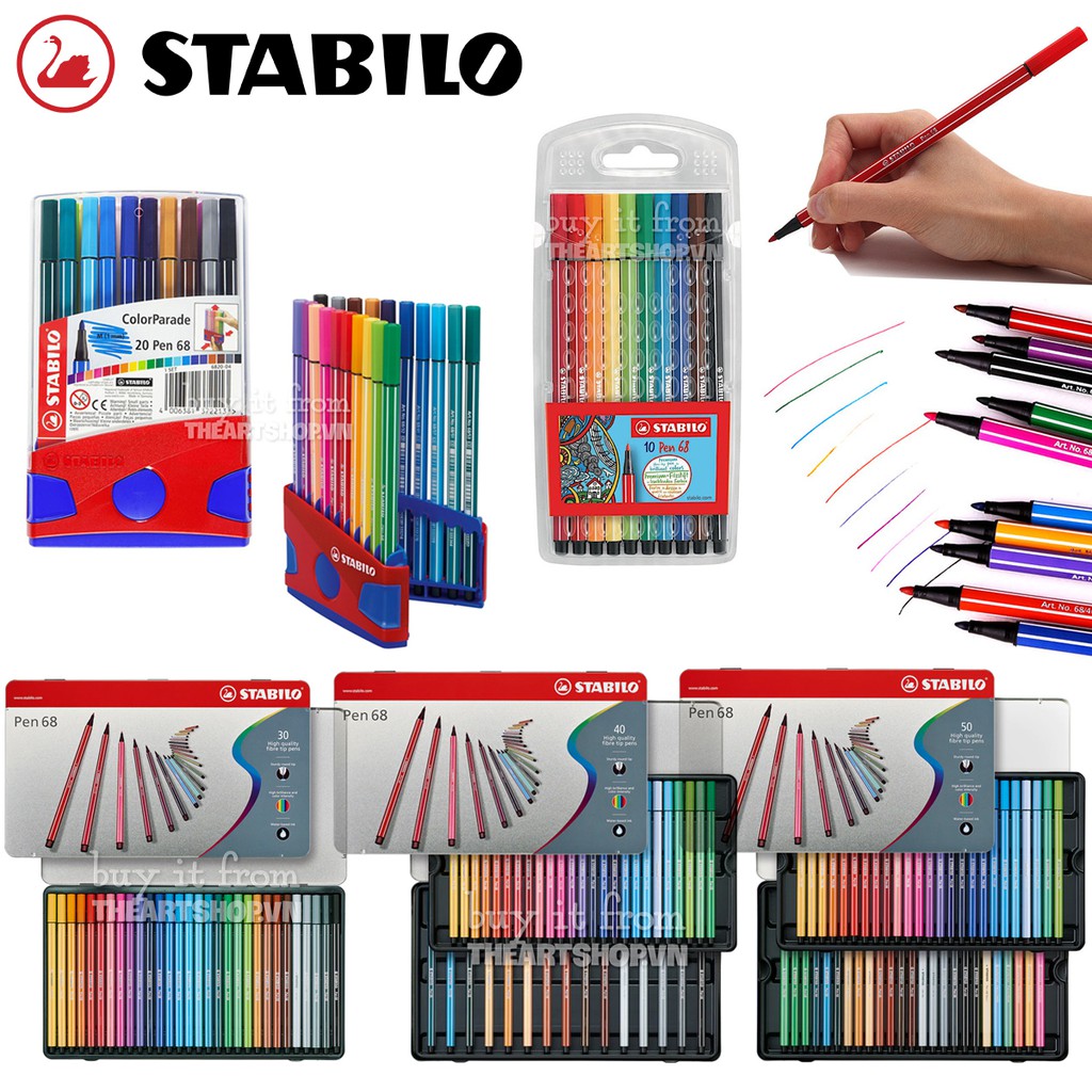 THEARTSHOP Bộ bút marker STABILO Pen 68 Marker Set 10/20/30/40 colours