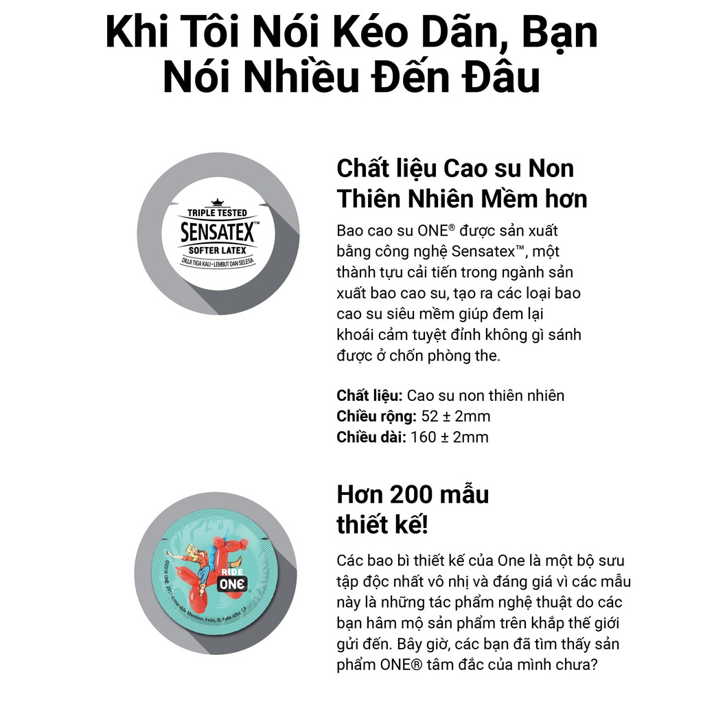 Combo 2 Hộp Bao Cao Su ONE Super Sensitive - Siêu Nhạy Cảm (3 Bao/Hộp)