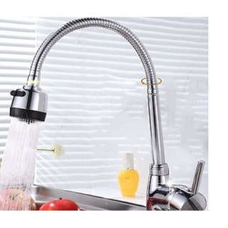 VÒI RỬA CHÉN NÓNG LẠNH CẦN MỀM XOAY INOX 304