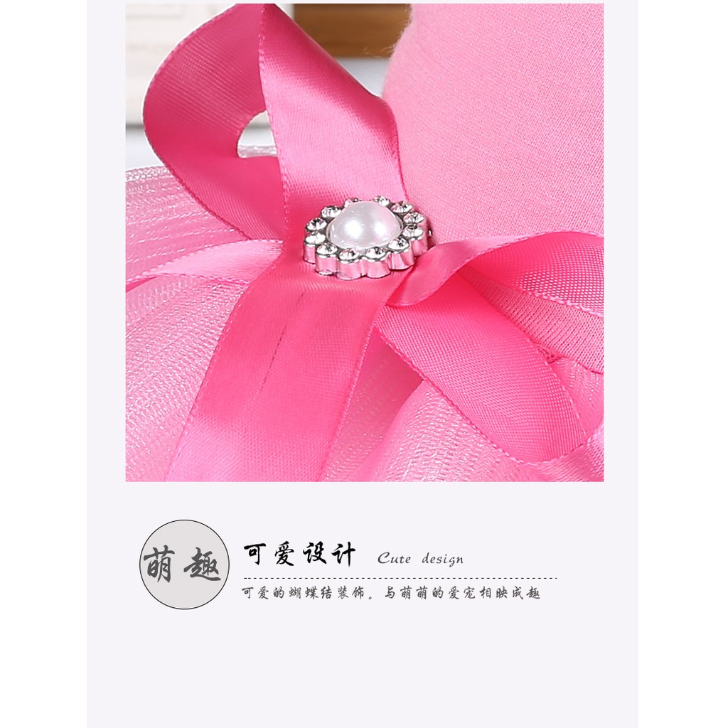 Quần áo chó mèo có 2 nơ - Váy công chúa cho thú cưng mùa hè và mùa đông