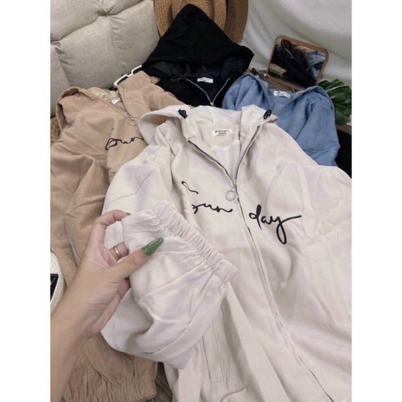 Áo khoác kaki dạ da lộn tay phồng cánh dơi unisex ulzzang nam nữ